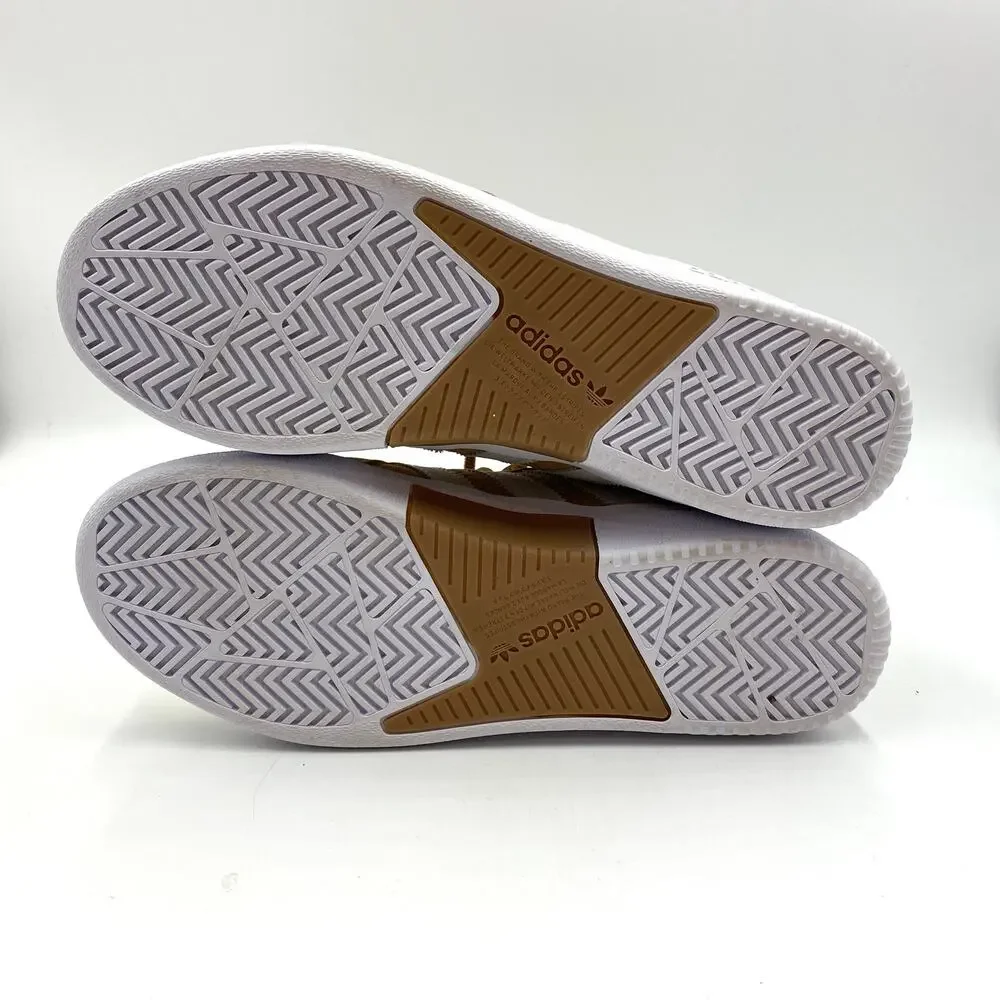 Adidas Tyshawn Mid Top Skate Shoes Tan Sneakers